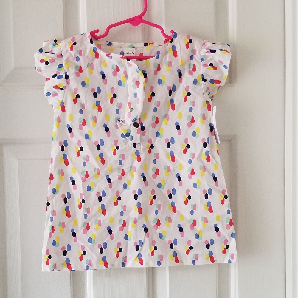 NWT Carter's White Top with Colorful Pattern